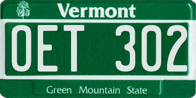 VT license plate OET302