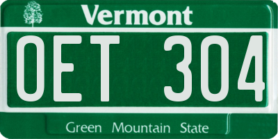 VT license plate OET304