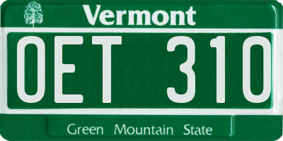 VT license plate OET310