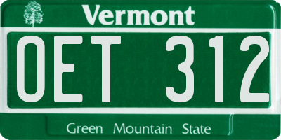 VT license plate OET312