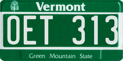 VT license plate OET313