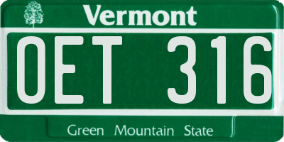 VT license plate OET316
