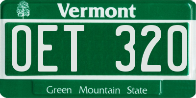 VT license plate OET320