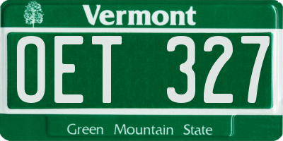 VT license plate OET327