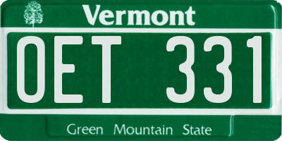 VT license plate OET331