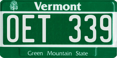 VT license plate OET339