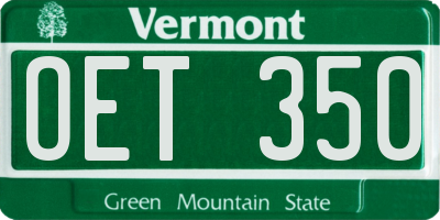 VT license plate OET350