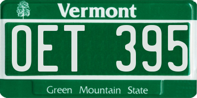 VT license plate OET395