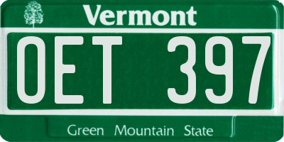 VT license plate OET397