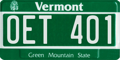 VT license plate OET401