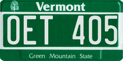 VT license plate OET405