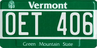 VT license plate OET406