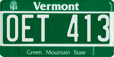 VT license plate OET413