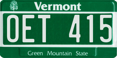 VT license plate OET415