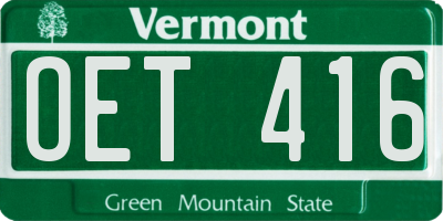 VT license plate OET416
