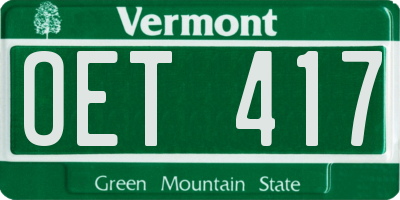 VT license plate OET417