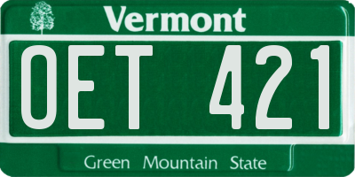 VT license plate OET421