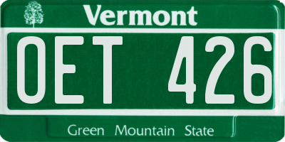VT license plate OET426