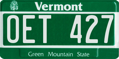 VT license plate OET427