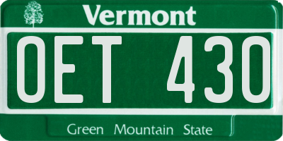 VT license plate OET430