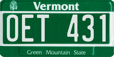VT license plate OET431
