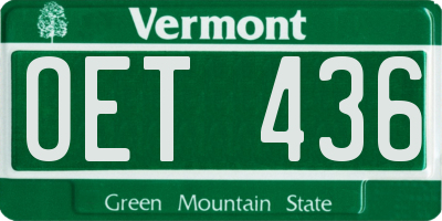 VT license plate OET436