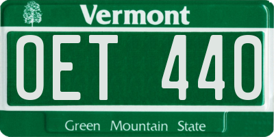 VT license plate OET440