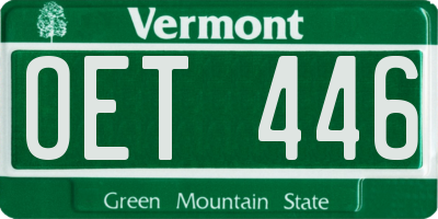 VT license plate OET446