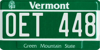 VT license plate OET448