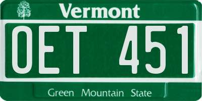VT license plate OET451