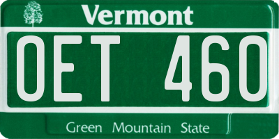 VT license plate OET460