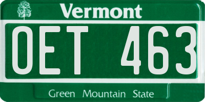 VT license plate OET463