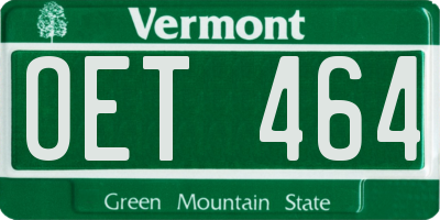 VT license plate OET464