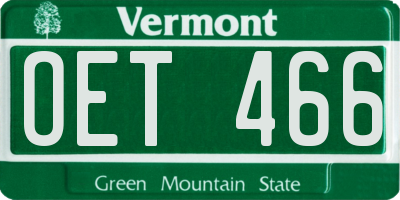 VT license plate OET466