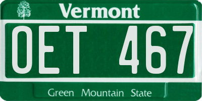 VT license plate OET467