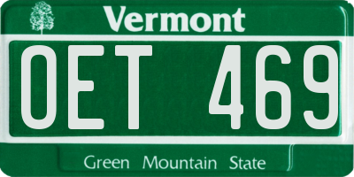 VT license plate OET469