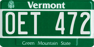 VT license plate OET472