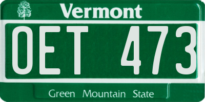 VT license plate OET473