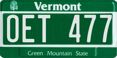 VT license plate OET477