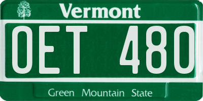 VT license plate OET480