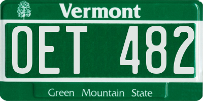 VT license plate OET482