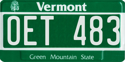 VT license plate OET483