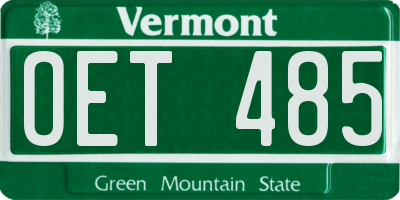VT license plate OET485