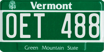 VT license plate OET488