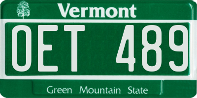 VT license plate OET489