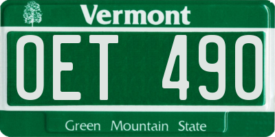 VT license plate OET490