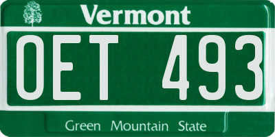 VT license plate OET493