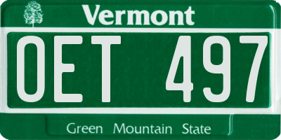 VT license plate OET497