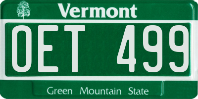 VT license plate OET499
