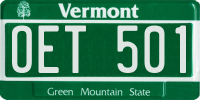 VT license plate OET501